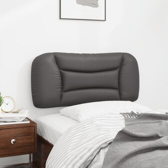 Hoofdbordkussen 80 cm kunstleer grijs 4