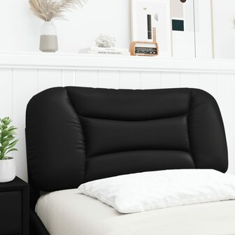 Hoofdbordkussen 90 cm kunstleer zwart 3