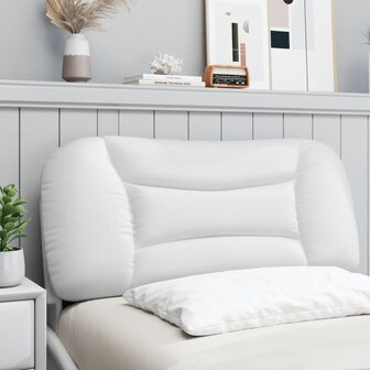 Hoofdbordkussen 90 cm kunstleer wit 3