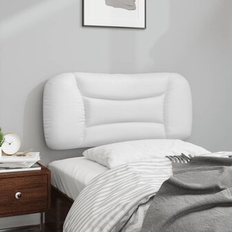 Hoofdbordkussen 90 cm kunstleer wit 4