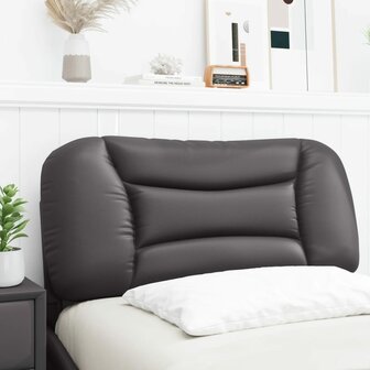 Hoofdbordkussen 90 cm kunstleer grijs 3