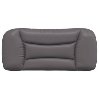 Hoofdbordkussen 90 cm kunstleer grijs 5