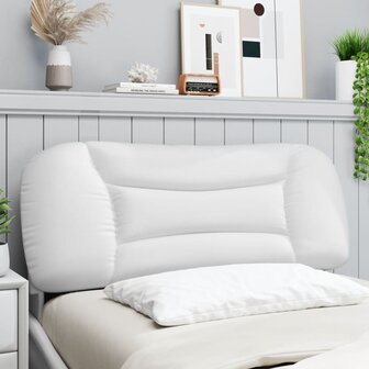 Hoofdbordkussen 100 cm kunstleer wit 3