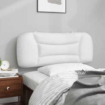 Hoofdbordkussen 100 cm kunstleer wit 4