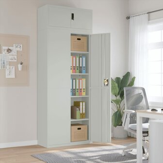Archiefkast 90x40x240 cm staal lichtgrijs 1