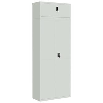 Archiefkast 90x40x240 cm staal lichtgrijs 2
