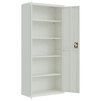 Archiefkast 90x40x240 cm staal lichtgrijs 9