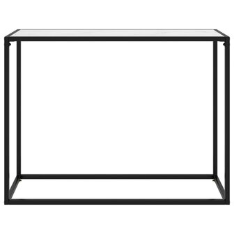 Wandtafel 100x35x75 cm gehard glas wit 2