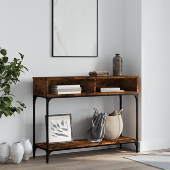 Wandtafel 100x30,5x75 cm bewerkt hout gerookt eikenkleurig 1