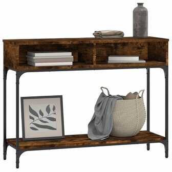 Wandtafel 100x30,5x75 cm bewerkt hout gerookt eikenkleurig 3