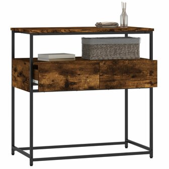 Wandtafel 75x40x75 cm bewerkt hout gerookt eikenkleurig 4
