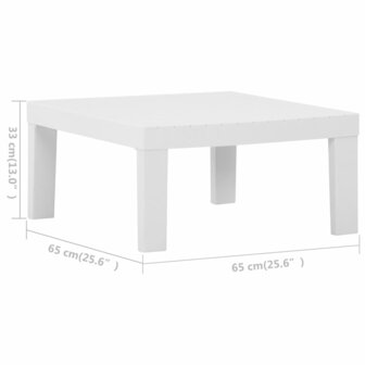 2-delige Loungeset met kussens kunststof wit 11