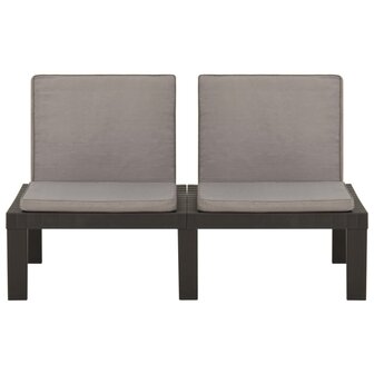 2-delige Loungeset met kussens kunststof grijs 9