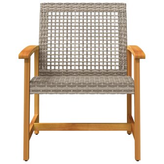 Tuinstoelen 2 st poly rattan en acaciahout grijs 4