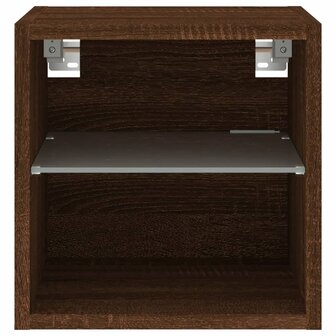 Tv-wandmeubel met LED-verlichting 30x28,5x30 cm bruineikenkleur 8