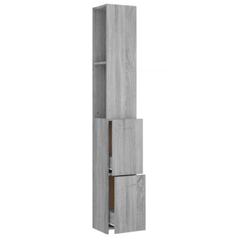 Badkamerkast 25x26,5x170cm bewerkt hout grijs sonoma eikenkleur 7