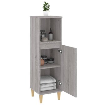 Badkamerkast 30x30x100 cm bewerkt hout grijs sonoma eikenkleur 4