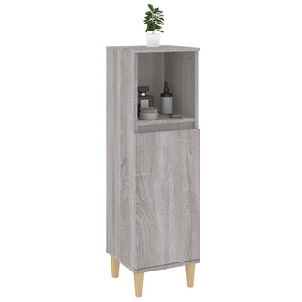 Badkamerkast 30x30x100 cm bewerkt hout grijs sonoma eikenkleur 5