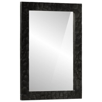 Badkamerspiegel 50x70x2,5 cm massief mangohout en glas zwart 1