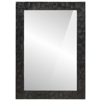 Badkamerspiegel 50x70x2,5 cm massief mangohout en glas zwart 2