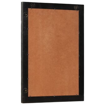 Badkamerspiegel 50x70x2,5 cm massief mangohout en glas zwart 3