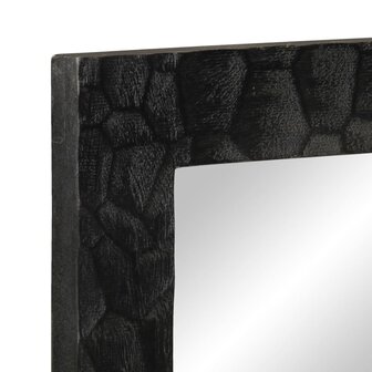 Badkamerspiegel 50x70x2,5 cm massief mangohout en glas zwart 5