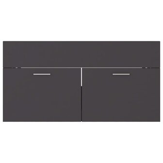 Wastafelkast 90x38,5x46 cm bewerkt hout grijs 5