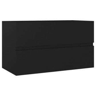 Wastafelkast 80x38,5x45 cm bewerkt hout zwart 2