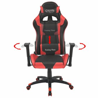 Bureau-/gamestoel verstelbaar kunstleer rood 2