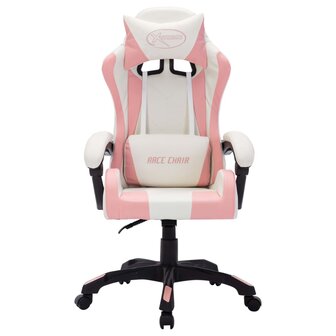 Racestoel met RGB LED-verlichting kunstleer roze en zwart 4