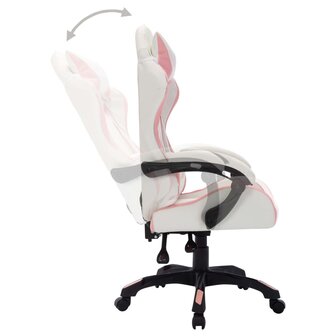 Racestoel met RGB LED-verlichting kunstleer roze en zwart 5