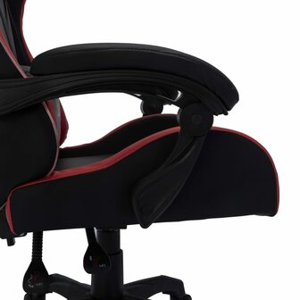 Racestoel met RGB LED-verlichting kunstleer wijnrood en zwart 8