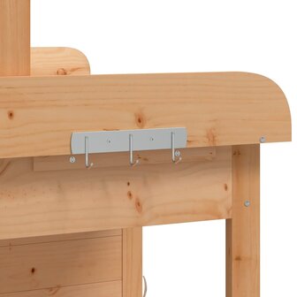 Oppottafel met kast 110,5x45x124,5 cm massief vurenhout bruin 10