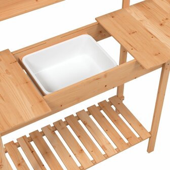 Oppottafel met spoelbak 147,5x44x139,5 cm vurenhout bruin 11