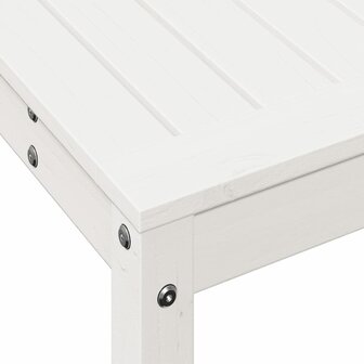 Oppottafel met schap 108x35x75 cm massief grenenhout wit 8