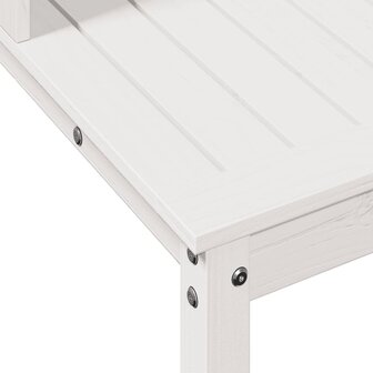 Oppottafel met schappen 82,5x50x109,5 cm massief grenenhout wit 8