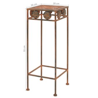Plantenstandaardset vintage stijl metaal roestkleur 3-delig 8