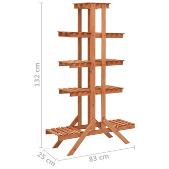 Plantenrek 83x25x132 cm massief vurenhout 6
