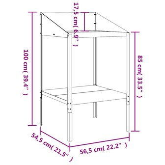 Plantenstandaard 56,5x54,5x100 cm verzinkt staal antracietkleur 7