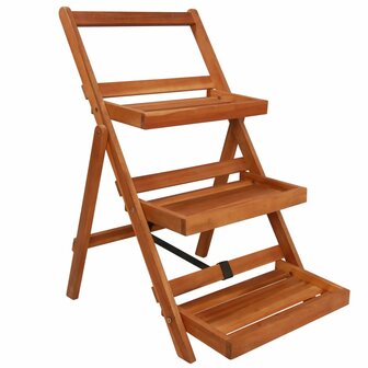 Plantenstandaard 3-laags 50x63x80 cm massief acaciahout 1