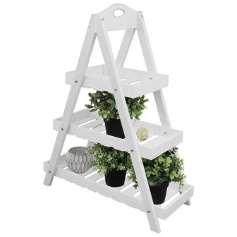 ProGarden Etag&egrave;re 3-laags driehoek MDF wit 2