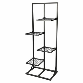 ProGarden Plantenrek met 4 schappen 40x27x102 cm zwart 1