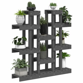 Plantenstandaard grijs 104,5x25x109,5 cm massief grenenhout 4