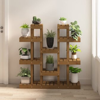 Plantenstandaard 104,5x25x109,5 cm grenenhout honingbruin 1