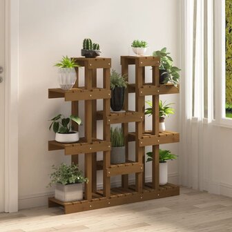 Plantenstandaard 104,5x25x109,5 cm grenenhout honingbruin 3