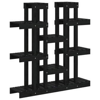 Plantenstandaard 104,5x25x109,5 cm massief grenenhout zwart 2