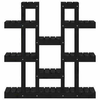 Plantenstandaard 104,5x25x109,5 cm massief grenenhout zwart 5