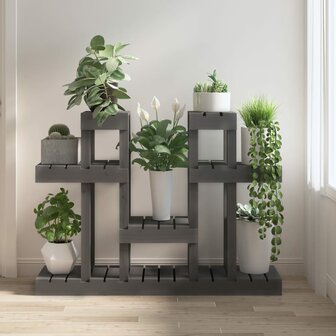 Plantenstandaard grijs 104,5x25x77,5 cm massief grenenhout 1