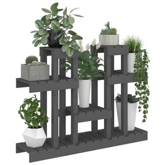 Plantenstandaard grijs 104,5x25x77,5 cm massief grenenhout 4