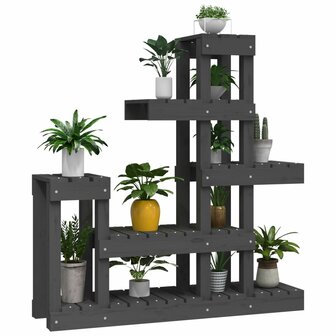 Plantenstandaard 92x25x97 cm massief grenenhout grijs 4